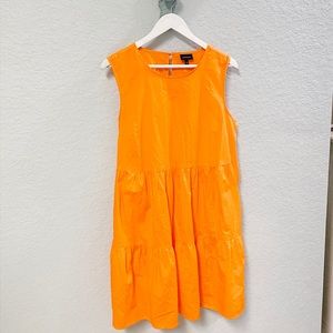 Who What Wear Crewneck Tiered Orange Mini